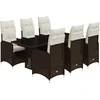 Image de vidaXL - 7-delige - Bistroset - met - kussens - poly - rattan - bruin