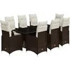 Image de vidaXL - 9-delige - Bistroset - met - kussens - poly - rattan - bruin