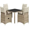 Image de vidaXL - 5-delige - Bistroset - met - kussens - poly - rattan - beige