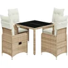 Image de vidaXL - 5-delige - Bistroset - met - kussens - poly - rattan - beige