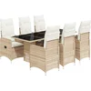 Image de vidaXL - 7-delige - Bistroset - met - kussens - poly - rattan - beige