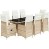 Image de vidaXL - 9-delige - Bistroset - met - kussens - poly - rattan - beige