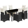 Image de vidaXL - 7-delige - Bistroset - met - kussens - poly - rattan - zwart