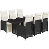 Image de vidaXL - 7-delige - Bistroset - met - kussens - poly - rattan - zwart