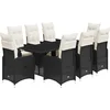 Image de vidaXL - 9-delige - Bistroset - met - kussens - poly - rattan - zwart