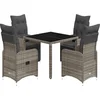 Image de vidaXL - 5-delige - Bistroset - met - kussens - poly - rattan - grijs