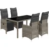 Image de vidaXL - 5-delige - Bistroset - met - kussens - poly - rattan - grijs