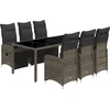 Image de vidaXL - 7-delige - Bistroset - met - kussens - poly - rattan - grijs