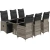 Image de vidaXL - 7-delige - Bistroset - met - kussens - poly - rattan - grijs