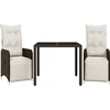 Image de vidaXL - 3-delige - Bistroset - met - kussens - poly - rattan - bruin