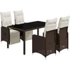 Image de vidaXL - 5-delige - Bistroset - met - kussens - poly - rattan - bruin