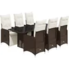 Image de vidaXL - 7-delige - Bistroset - met - kussens - poly - rattan - bruin