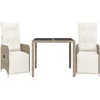 Image de vidaXL - 3-delige - Bistroset - met - kussens - poly - rattan - bruin