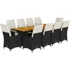 Image de vidaXL - 11-delige - Bistroset - met - kussens - poly - rattan - zwart