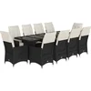 Image de vidaXL - 11-delige - Bistroset - met - kussens - poly - rattan - zwart