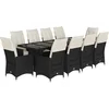 Image de vidaXL - 11-delige - Bistroset - met - kussens - poly - rattan - zwart