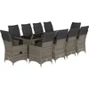 Image de vidaXL - 11-delige - Bistroset - met - kussens - poly - rattan - grijs