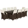 Image de vidaXL - 11-delige - Bistroset - met - kussens - poly - rattan - bruin