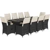 Image de vidaXL - 11-delige - Bistroset - met - kussens - poly - rattan - zwart