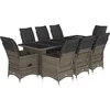 Image de vidaXL - 9-delige - Bistroset - met - kussens - poly - rattan - grijs