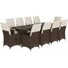 Image de vidaXL - 11-delige - Bistroset - met - kussens - poly - rattan - bruin