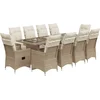 Image de vidaXL - 11-delige - Bistroset - met - kussens - poly - rattan - beige