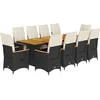 Image de vidaXL - 11-delige - Bistroset - met - kussens - poly - rattan - zwart