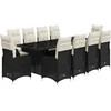 Image de vidaXL - 11-delige - Bistroset - met - kussens - poly - rattan - zwart