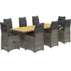 Image de vidaXL - 9-delige - Bistroset - met - kussens - poly - rattan - grijs