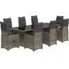Image de vidaXL - 9-delige - Bistroset - met - kussens - poly - rattan - grijs