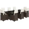 Image de vidaXL - 9-delige - Bistroset - met - kussens - poly - rattan - bruin