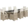 Image de vidaXL - 9-delige - Bistroset - met - kussens - poly - rattan - beige