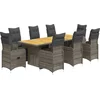 Image de vidaXL - 9-delige - Bistroset - met - kussens - poly - rattan - grijs