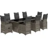 Image de vidaXL - 9-delige - Bistroset - met - kussens - poly - rattan - grijs
