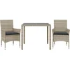 Image de vidaXL - 3-delige - Tuinset - met - kussens - poly - rattan - en - glas - grijs