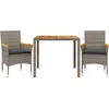 Image de vidaXL - 3-delige - Tuinset - met - kussens - poly - rattan - en - acaciahout - grijs