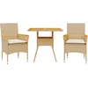 Image de vidaXL - 3-delige - Tuinset - met - kussens - poly - rattan - en - acaciahout - beige