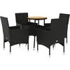 Image de vidaXL - 5-delige - Loungeset - met - kussens - poly - rattan - en - acaciahout - zwart