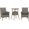 Image de vidaXL - 3-delige - Tuinset - met - kussens - poly - rattan - en - acaciahout - grijs