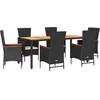 Image de vidaXL - 7-delige - Tuinset - met - kussens - poly - rattan - zwart