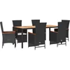 Image de vidaXL - 7-delige - Tuinset - met - kussens - poly - rattan - zwart