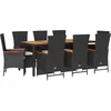 Image de vidaXL - 9-delige - Tuinset - poly - rattan - zwart