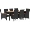 Image de vidaXL - 9-delige - Tuinset - poly - rattan - zwart