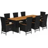 Image de vidaXL - 9-delige - Tuinset - poly - rattan - zwart