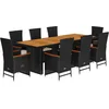 Image de vidaXL - 9-delige - Tuinset - poly - rattan - zwart