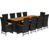 Image de vidaXL - 11-delige - Tuinset - met - kussens - poly - rattan - zwart