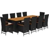 Image de vidaXL - 11-delige - Tuinset - met - kussens - poly - rattan - zwart