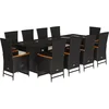 Image de vidaXL - 11-delige - Tuinset - met - kussens - poly - rattan - zwart