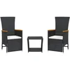 Image de vidaXL - 3-delige - Tuinset - met - kussens - poly - rattan - zwart