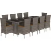 Image de vidaXL - 11-delige - Tuinset - met - kussens - poly - rattan - grijs